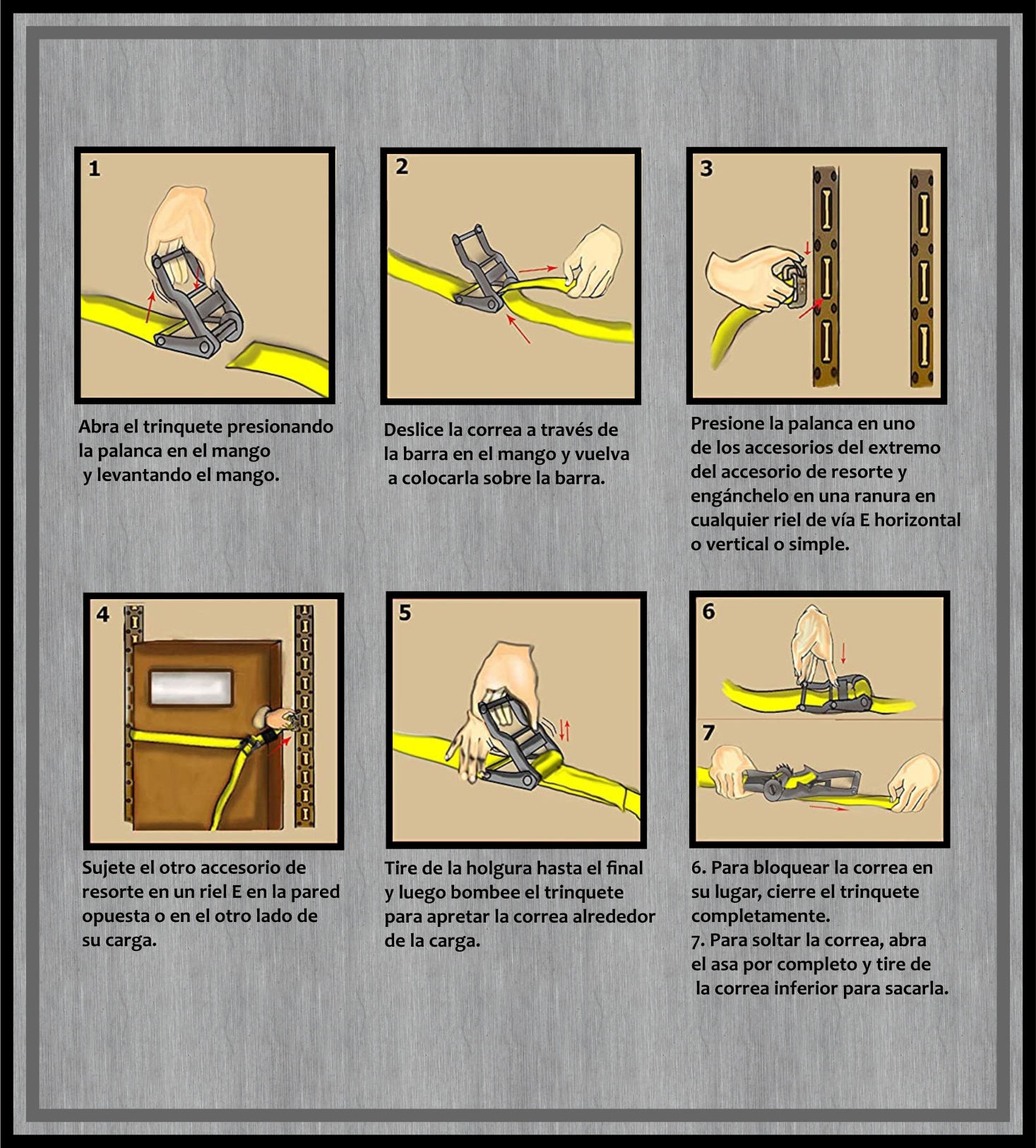 Banda Logística Con Trinquete Para Riel Logistico 2x16 Pies