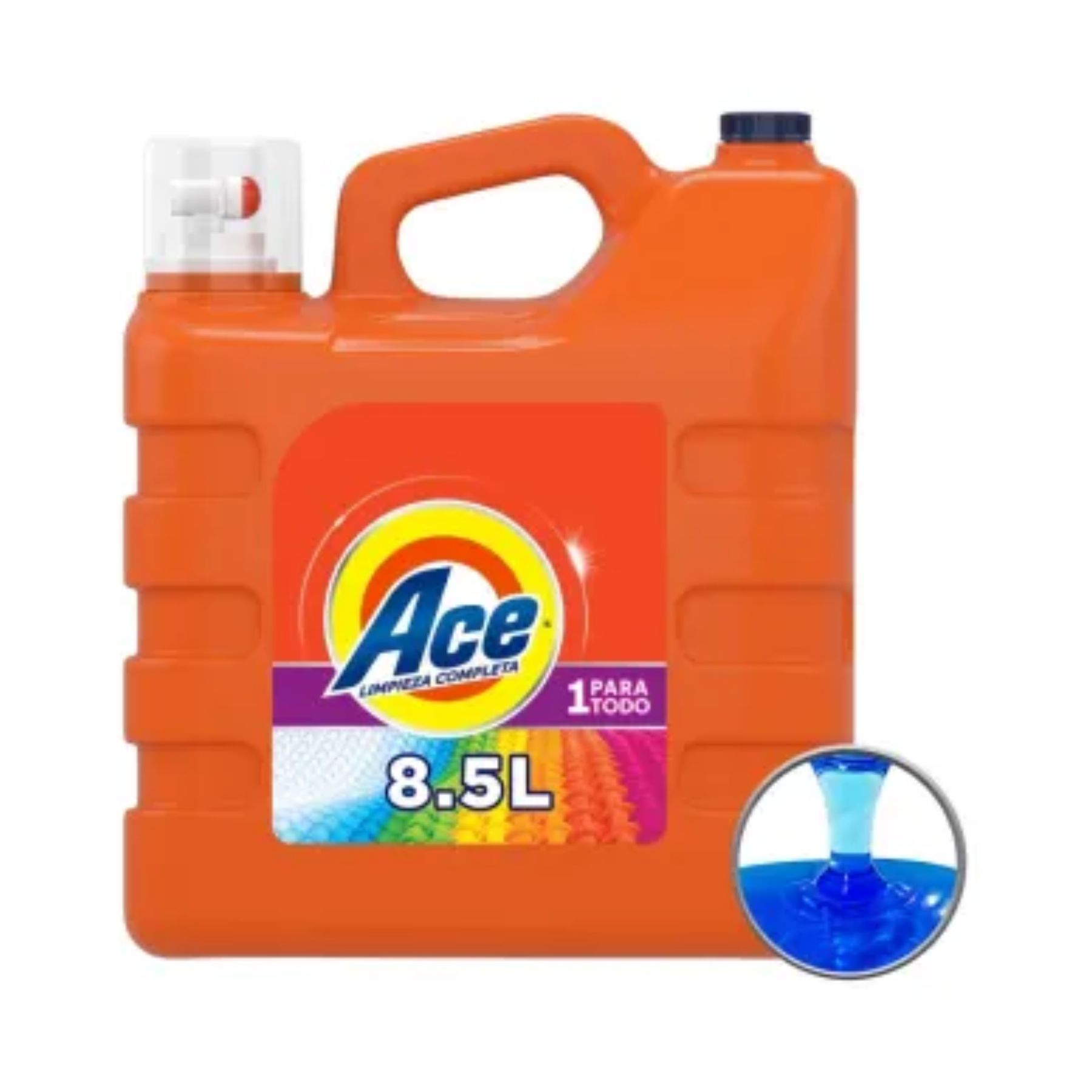 Detergente Líquido Limpieza Completa 8.5L Ace - NARANJA