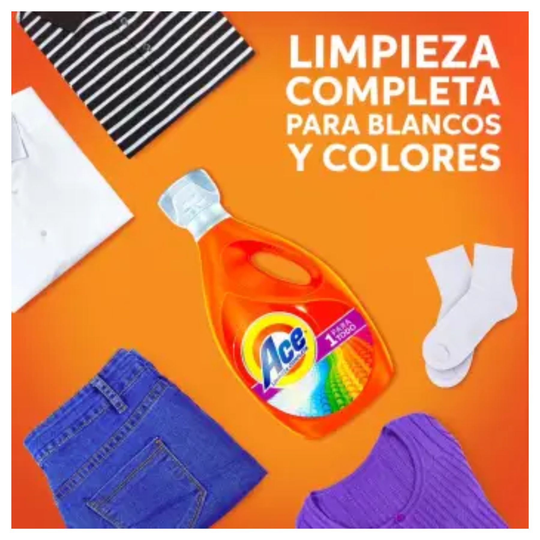 Detergente Líquido Limpieza Completa 8.5L Ace - NARANJA