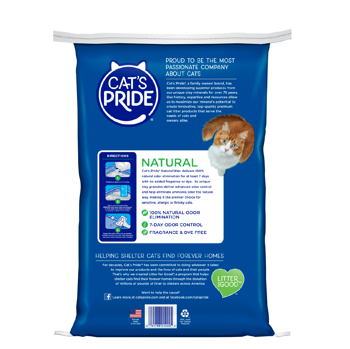 Cat's Pride Arena para gato Natural, Elimina olores, Forma grumos sólidos y Libre de fragancia, 10lb