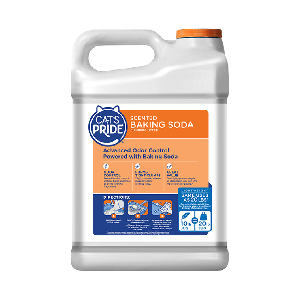 Cat's Pride Arena para gatos perfumada con bicarbonato de sodio para una frescura duradera, 10 lb