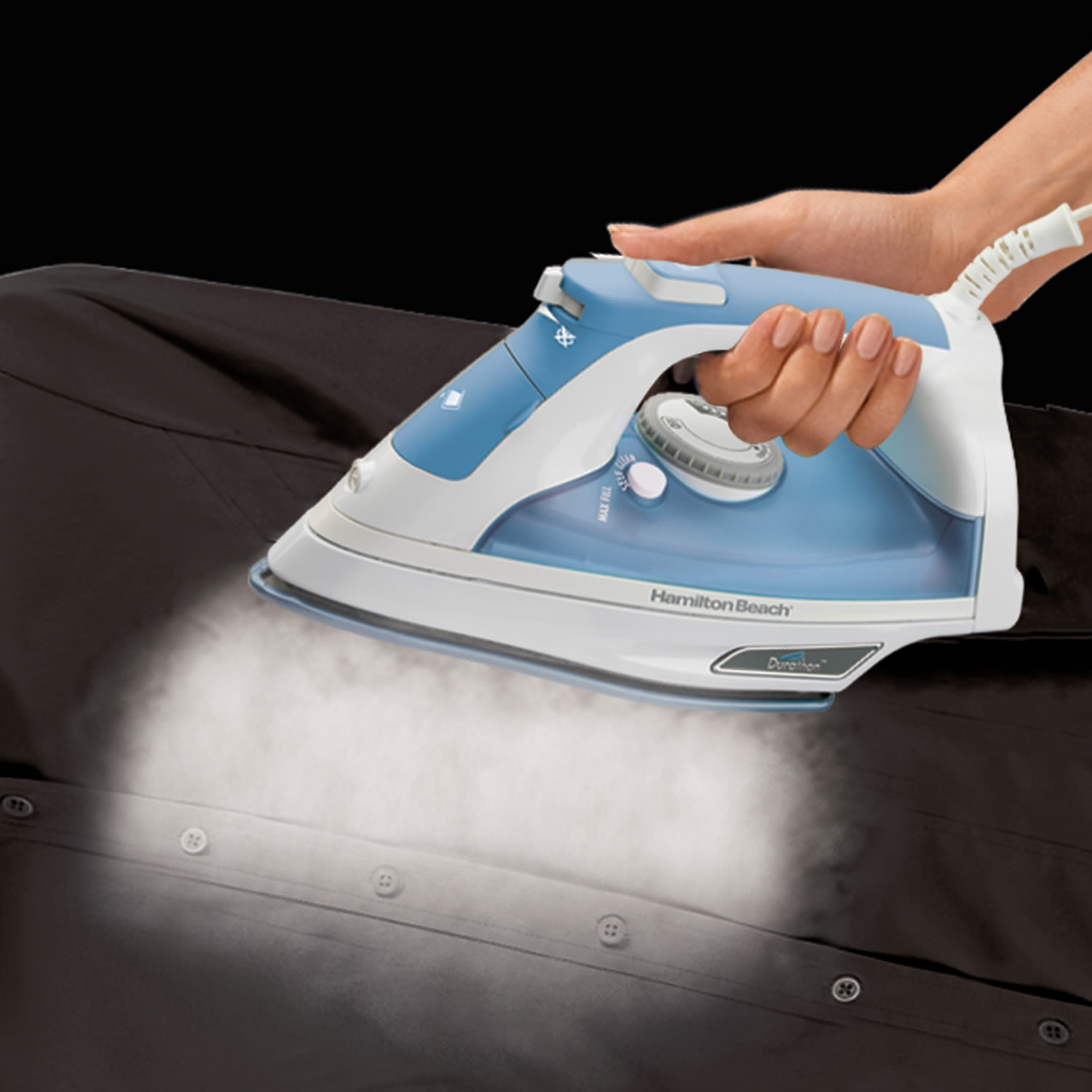 Plancha Hamilton Beach 19702-MX Suela Antiadherente Durathon - Azul