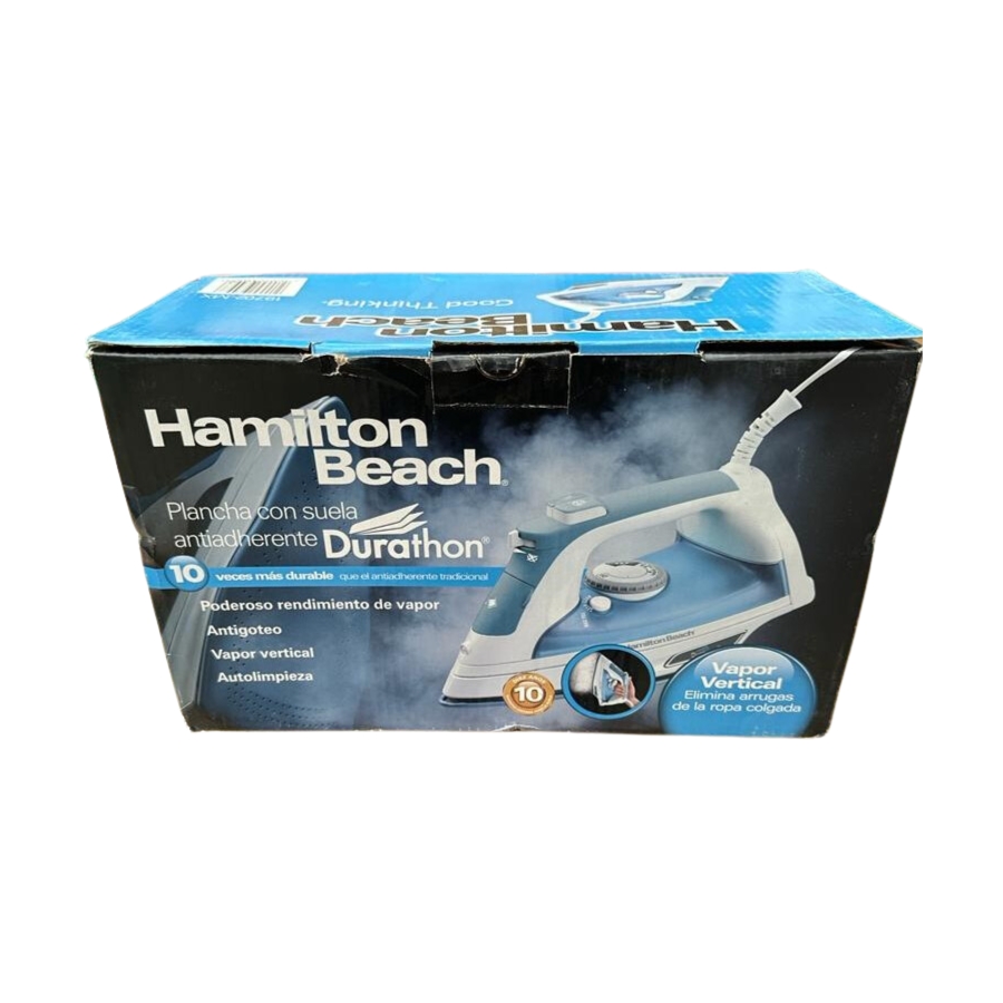 Plancha Hamilton Beach 19702-MX Suela Antiadherente Durathon - Azul