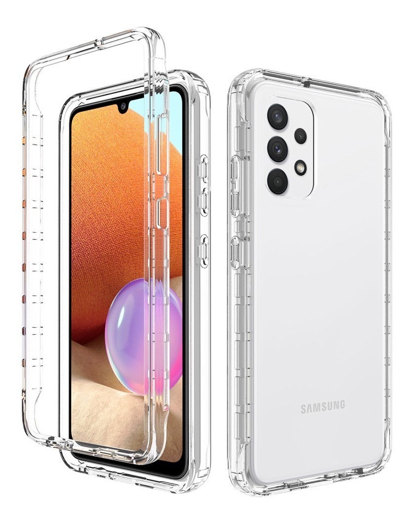 Funda 360 Uso Rudo Bicolor Transparente FUNBU Samsung/Huawei (Samsung A32 4G) 
