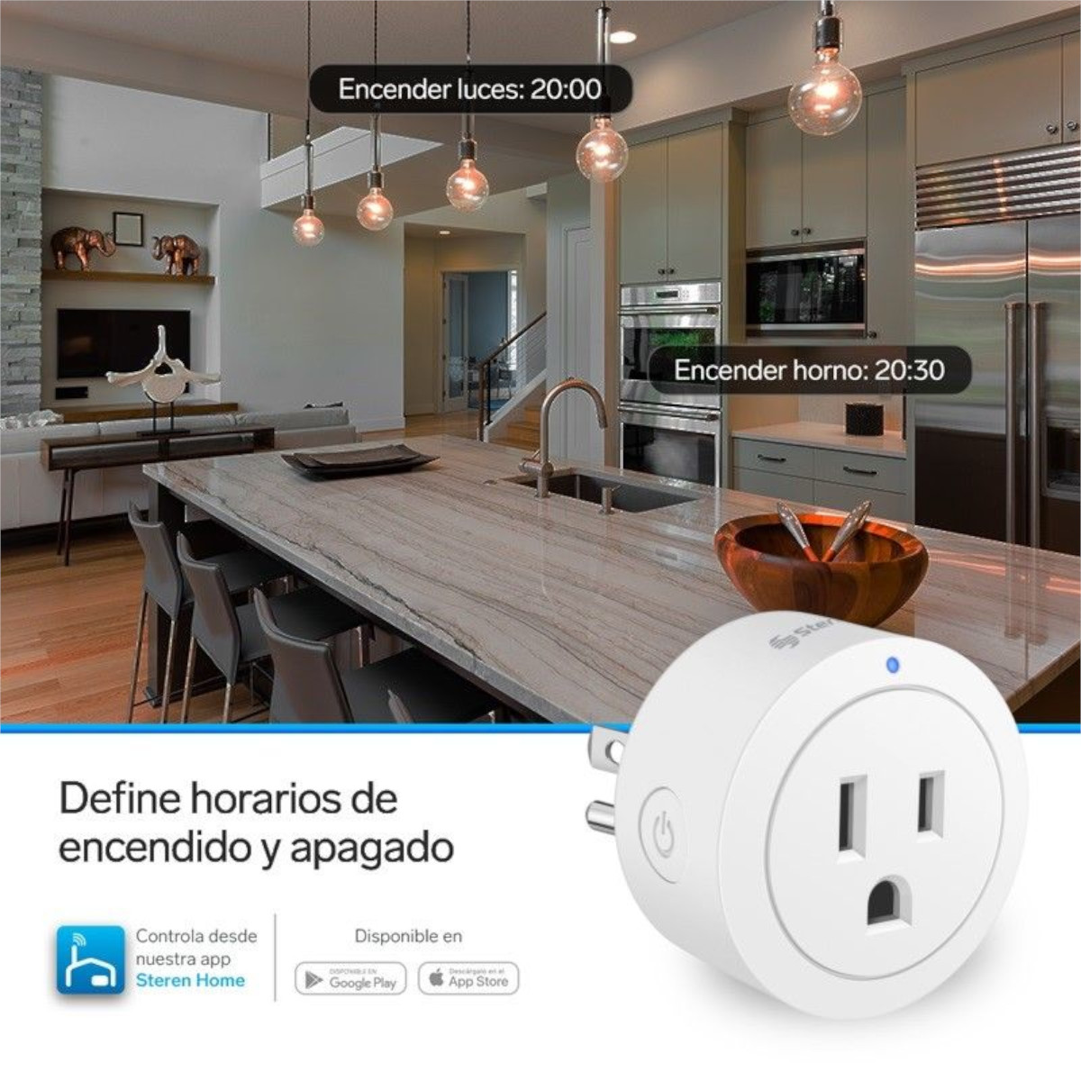 Kit 6 Contactos Inteligente Wi-Fi Steren SHOME-100 Enchufe