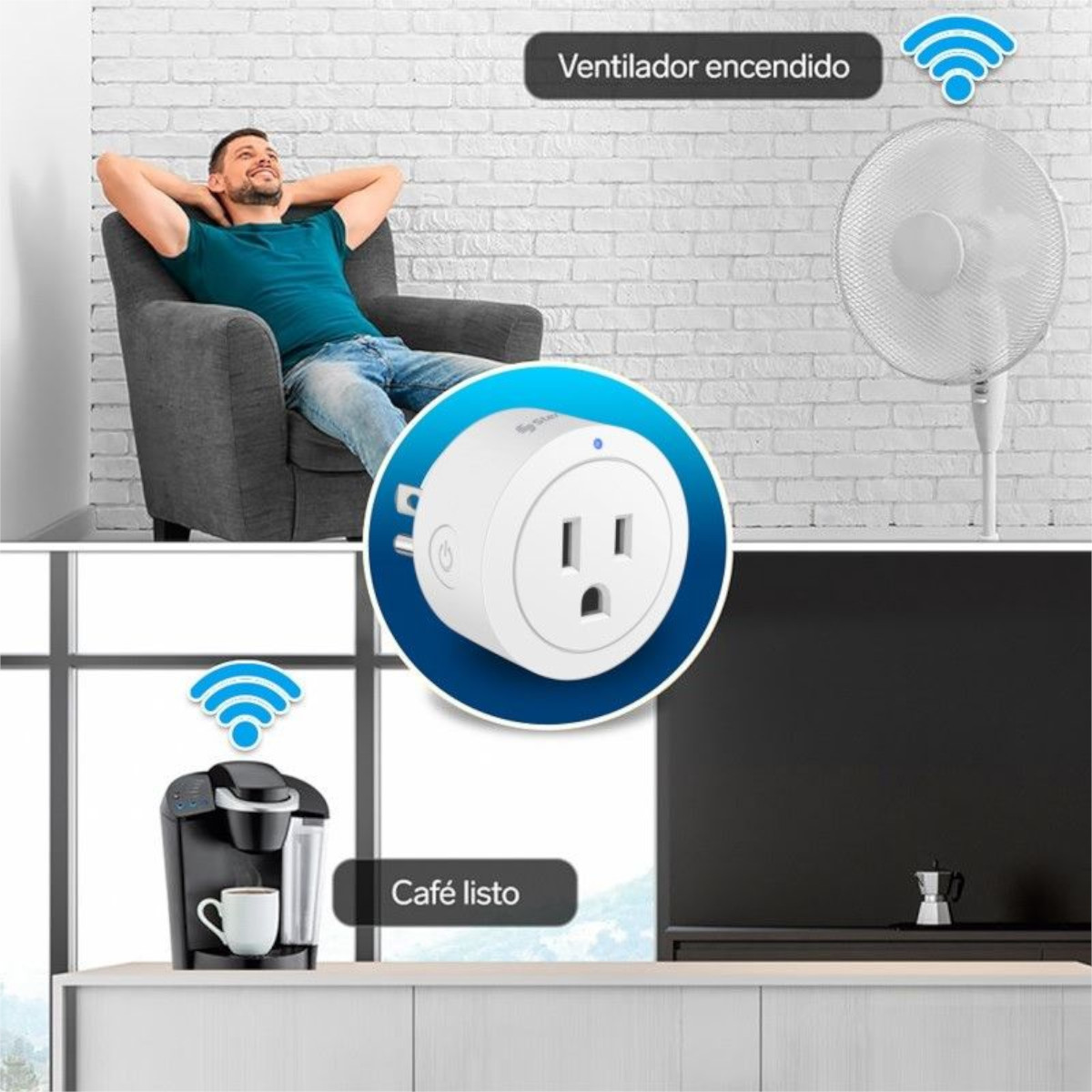 Kit 6 Contactos Inteligente Wi-Fi Steren SHOME-100 Enchufe