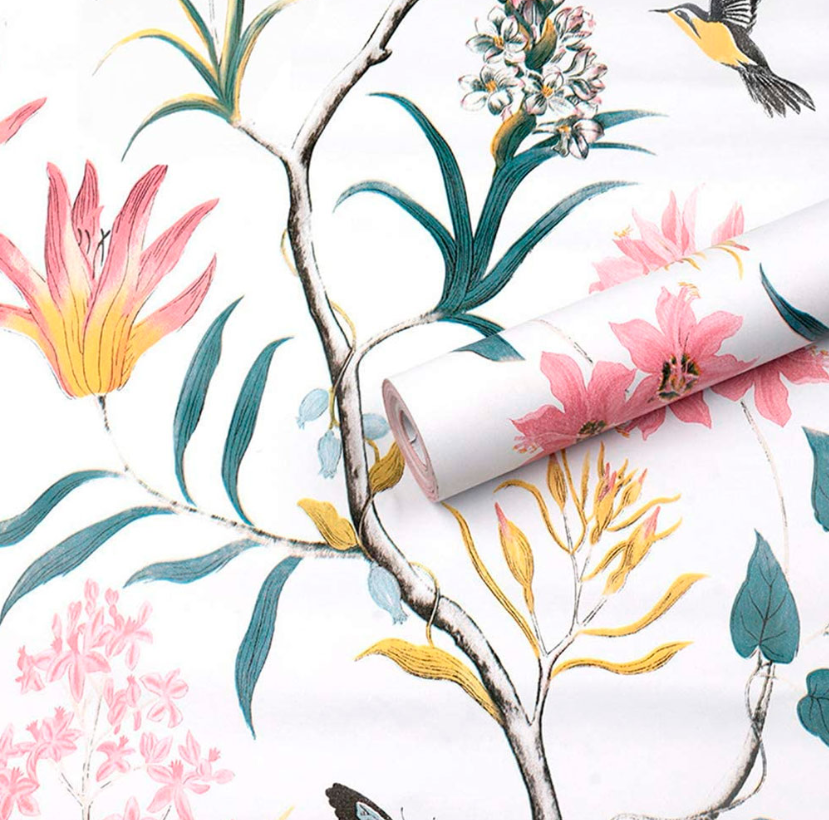 Papel Tapiz Vinílico Autoadhesivo Colibrí Amarillo