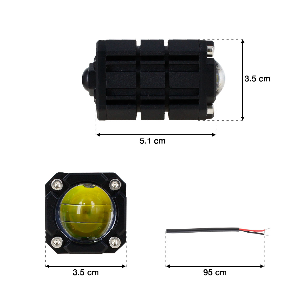 Par Faro Cuadrado Mini Proyector Led Lupa Bicolor Auto Moto