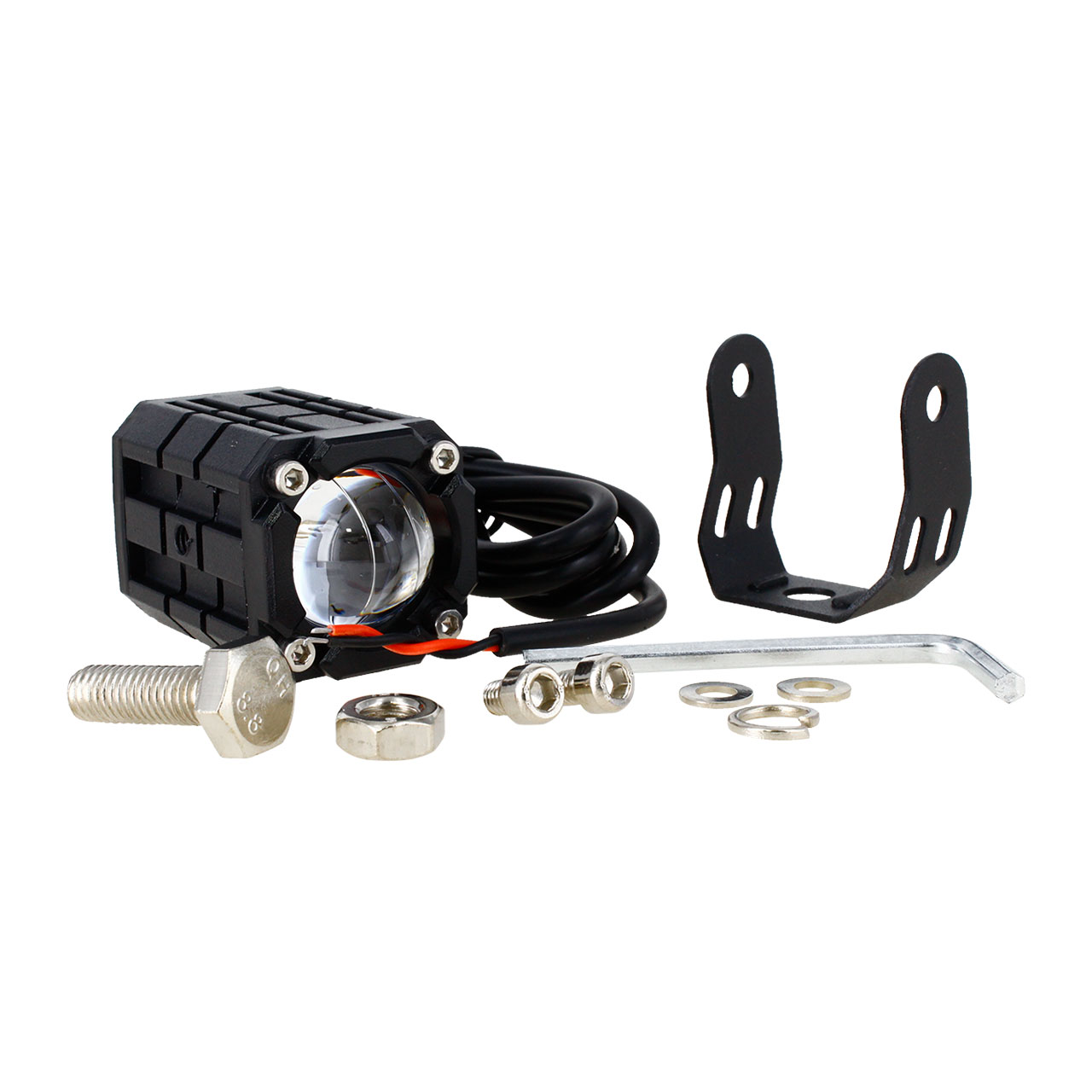 Par Faro Cuadrado Mini Proyector Led Lupa Bicolor Auto Moto
