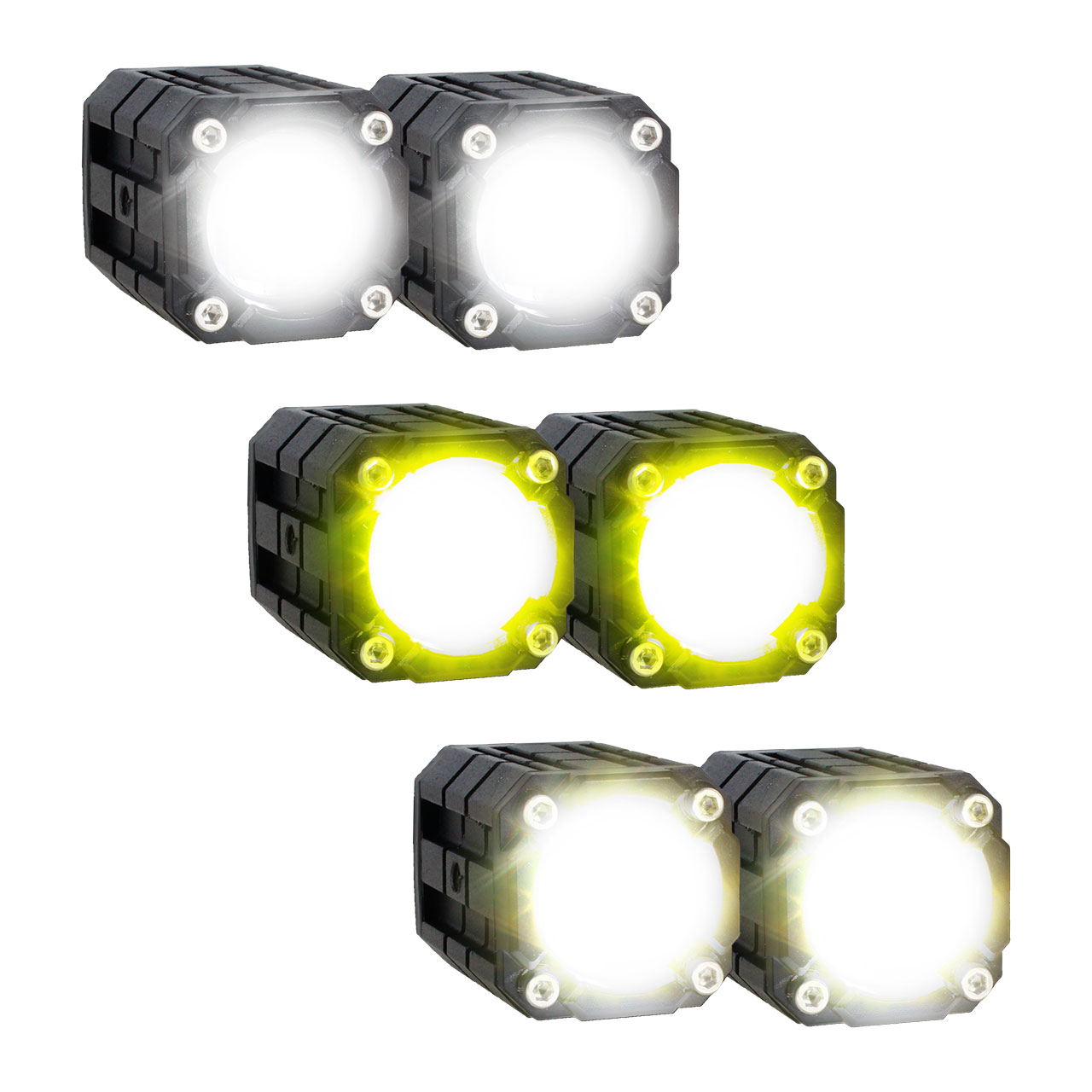 Par Faro Cuadrado Mini Proyector Led Lupa Bicolor Auto Moto