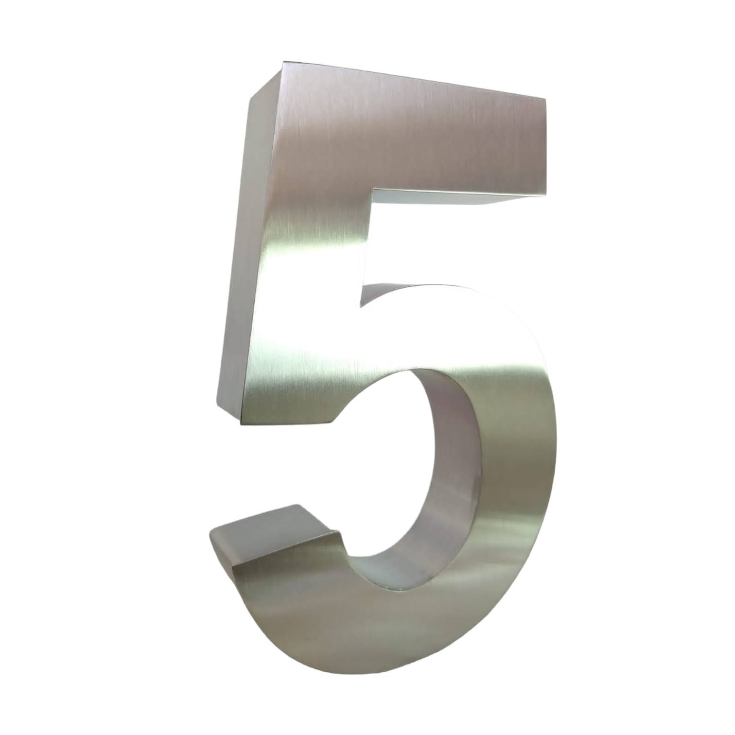 Número para casa (digito 5) Acero inoxidable 20cm