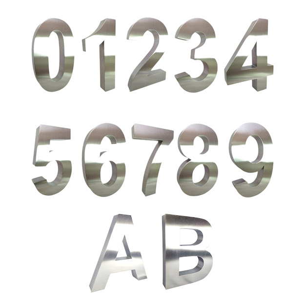 Número para casa (digito 5) Acero inoxidable 20cm