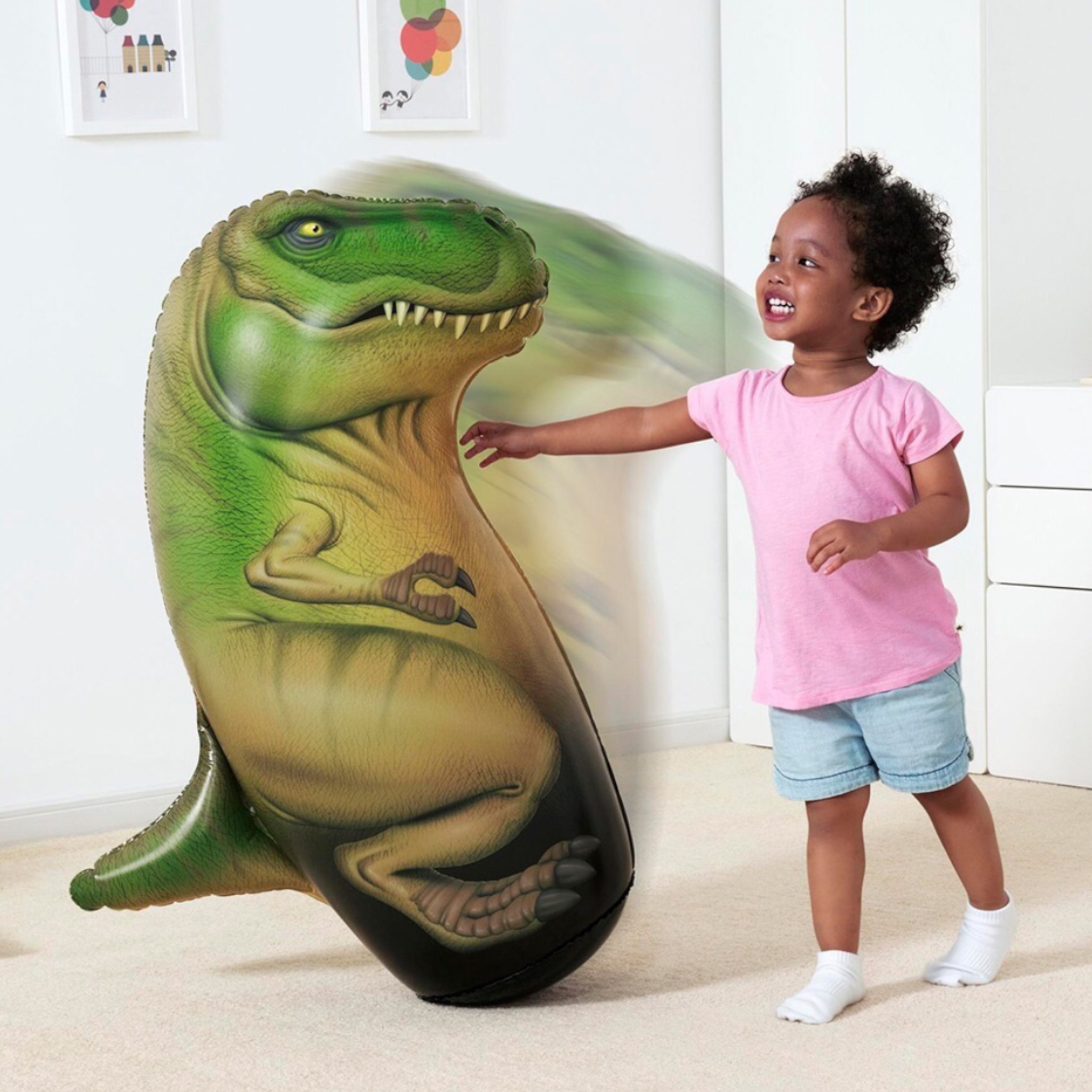 Muñeco Inflable Dinosaurio Punching Bag Para Niño 91x57cm