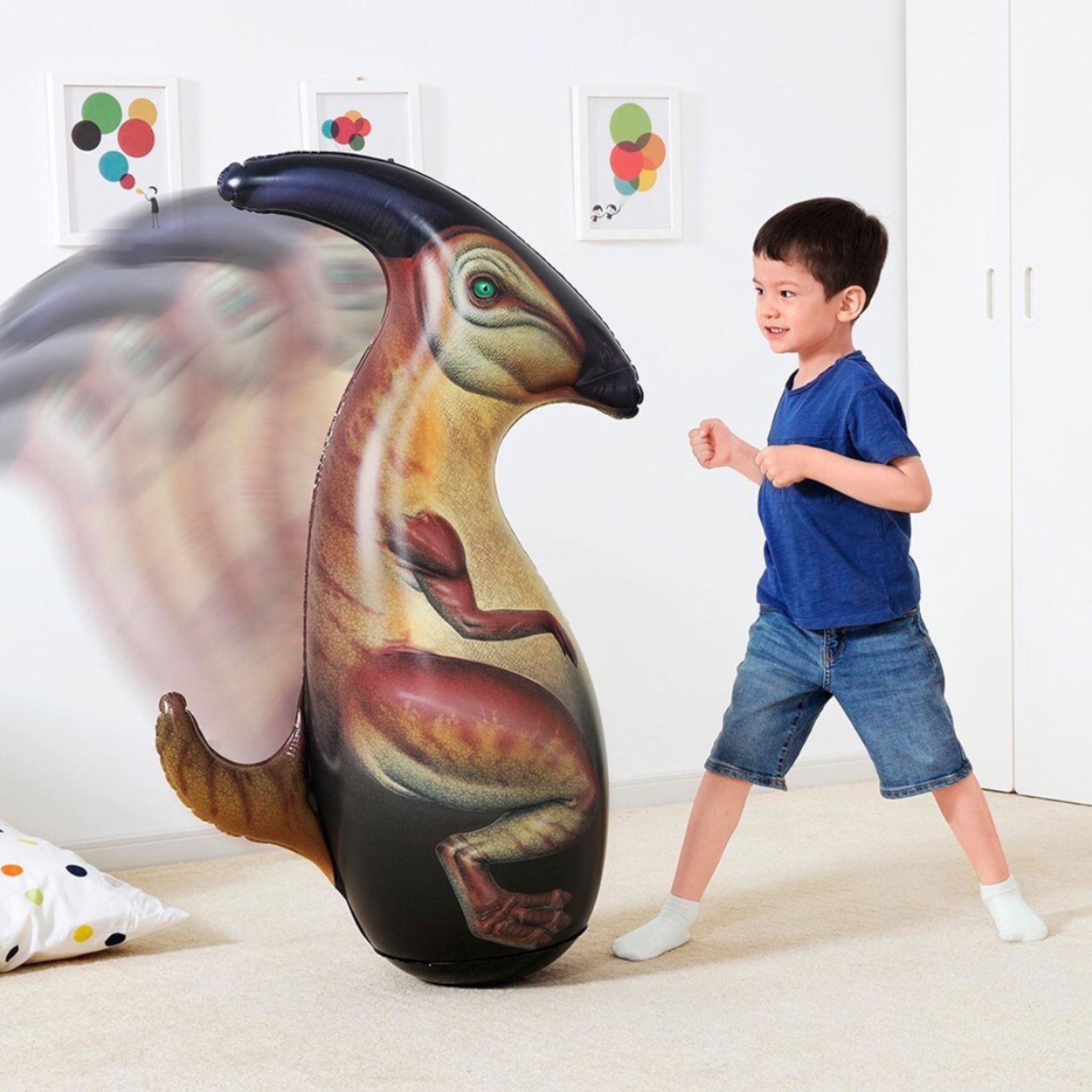 Muñeco Inflable Dinosaurio Punching Bag Para Niño 91x57cm