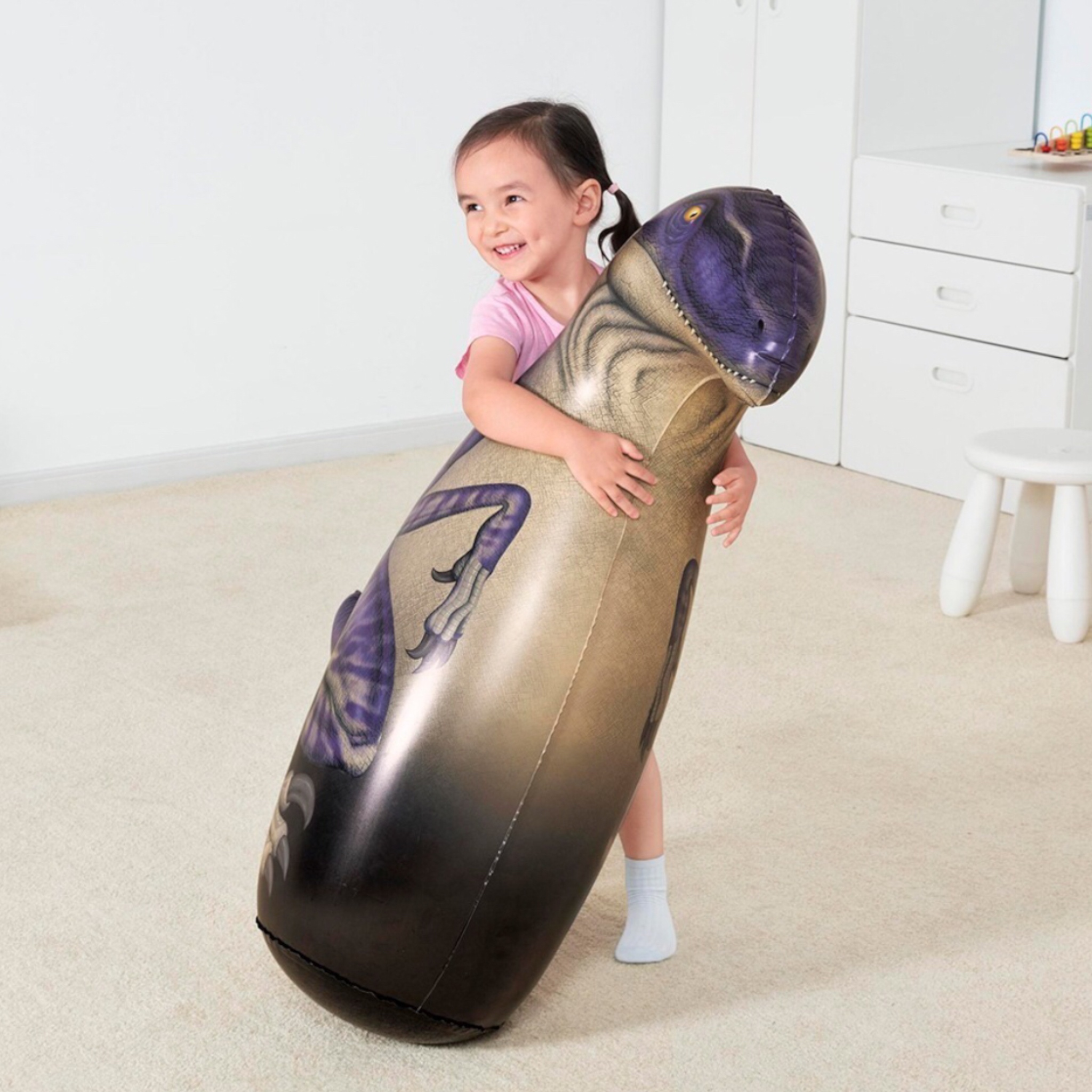 Muñeco Inflable Dinosaurio Punching Bag Para Niño 91x57cm