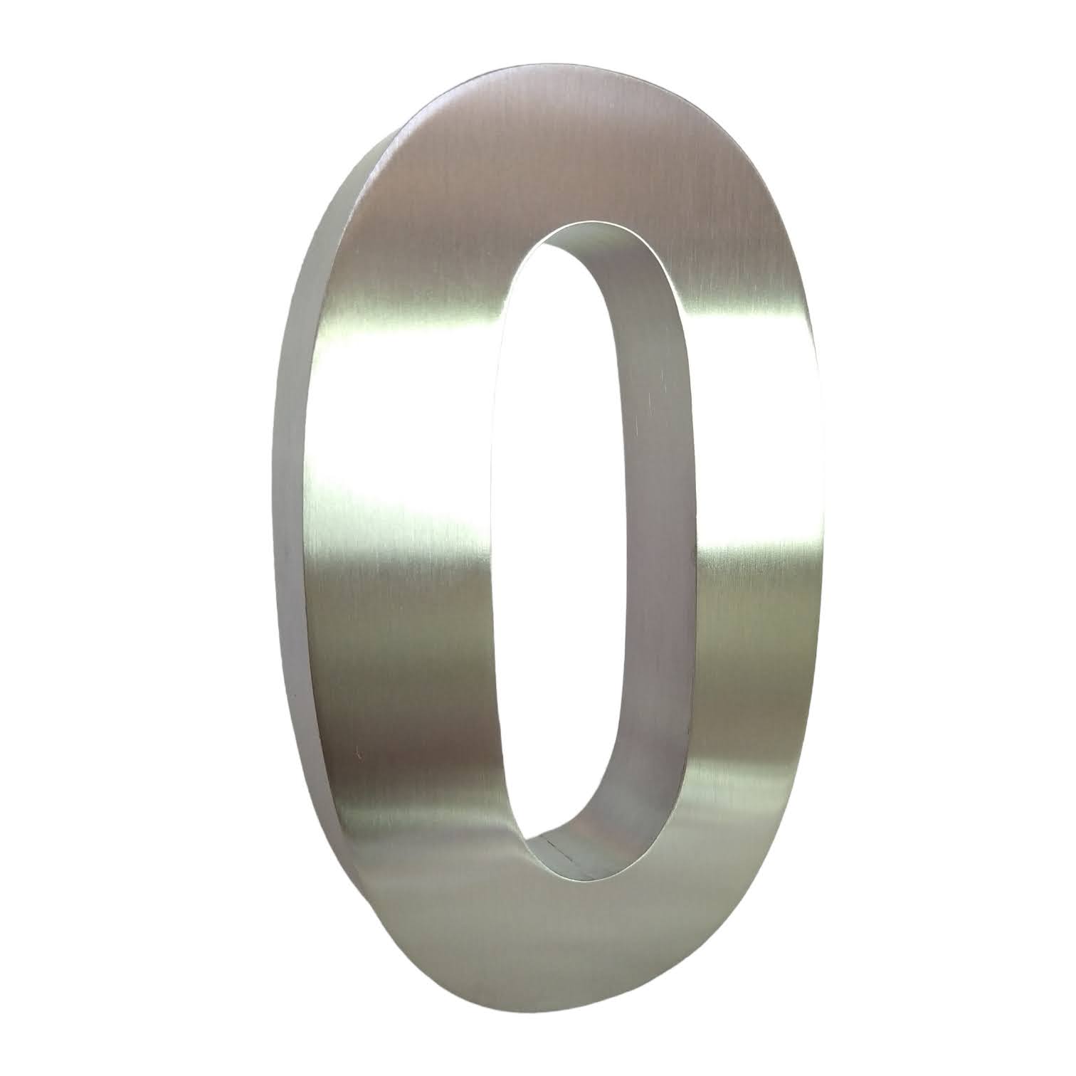 Número para casa (digito 0) Acero inoxidable 30cm