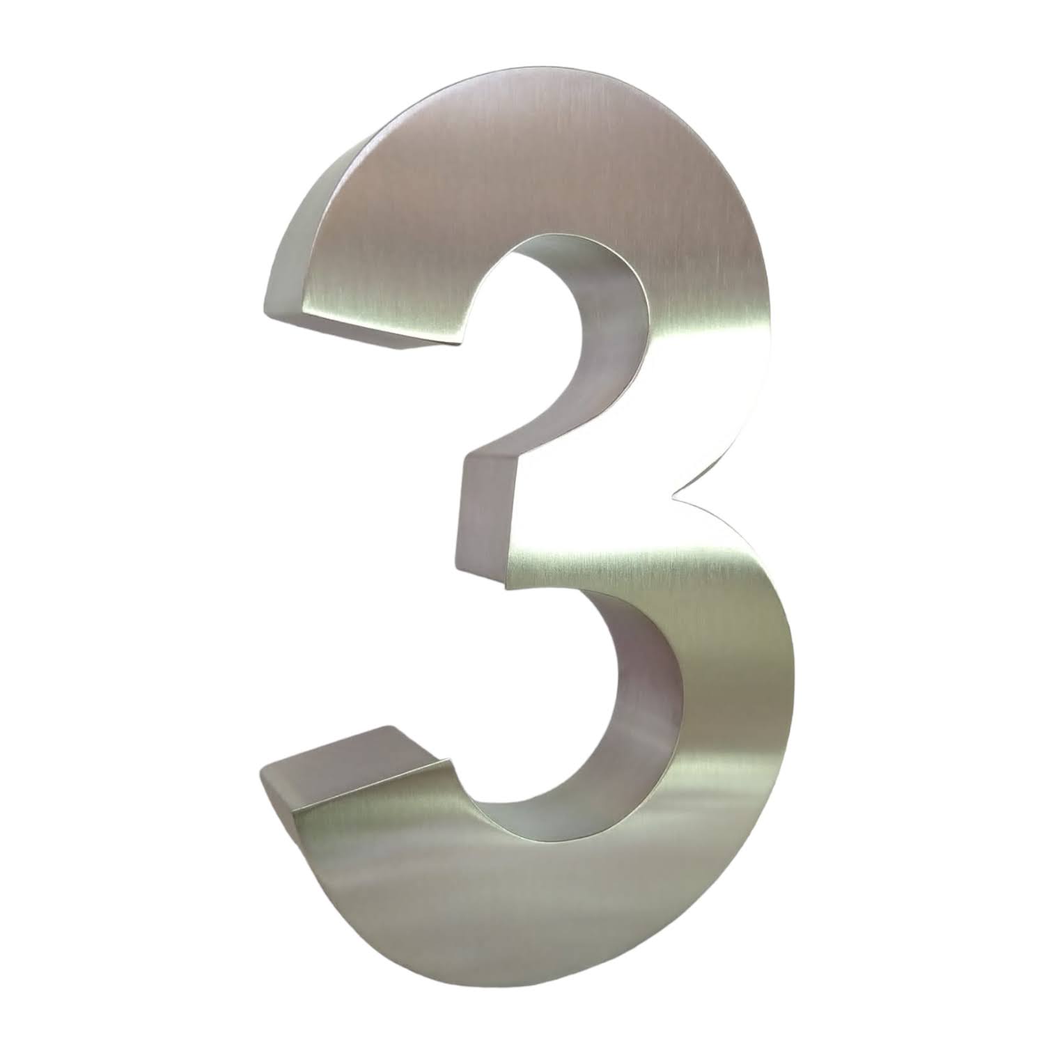 Número para casa (digito 3) Acero inoxidable 30cm