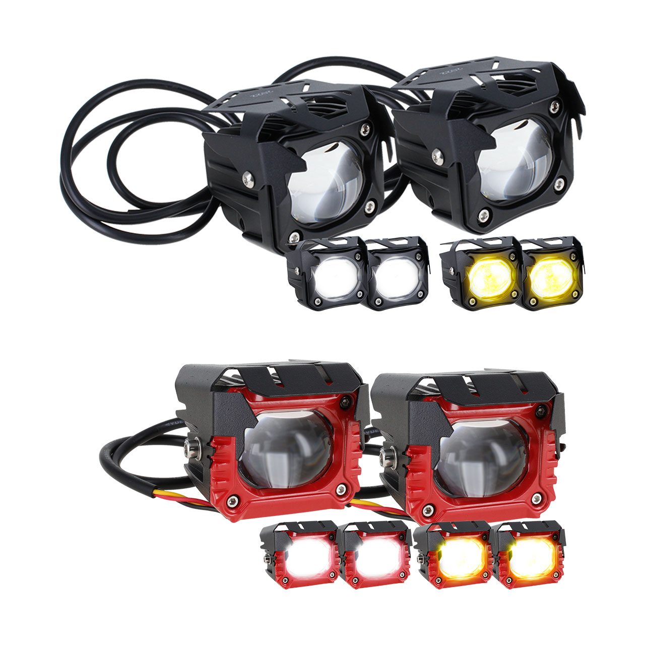 Par Faro Tipo Buho Bicolor 1 Led Lupa Exploradora Auto Moto