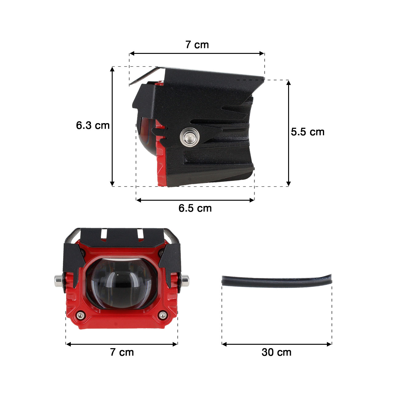 Par Faro Tipo Buho Bicolor 1 Led Lupa Exploradora Auto Moto
