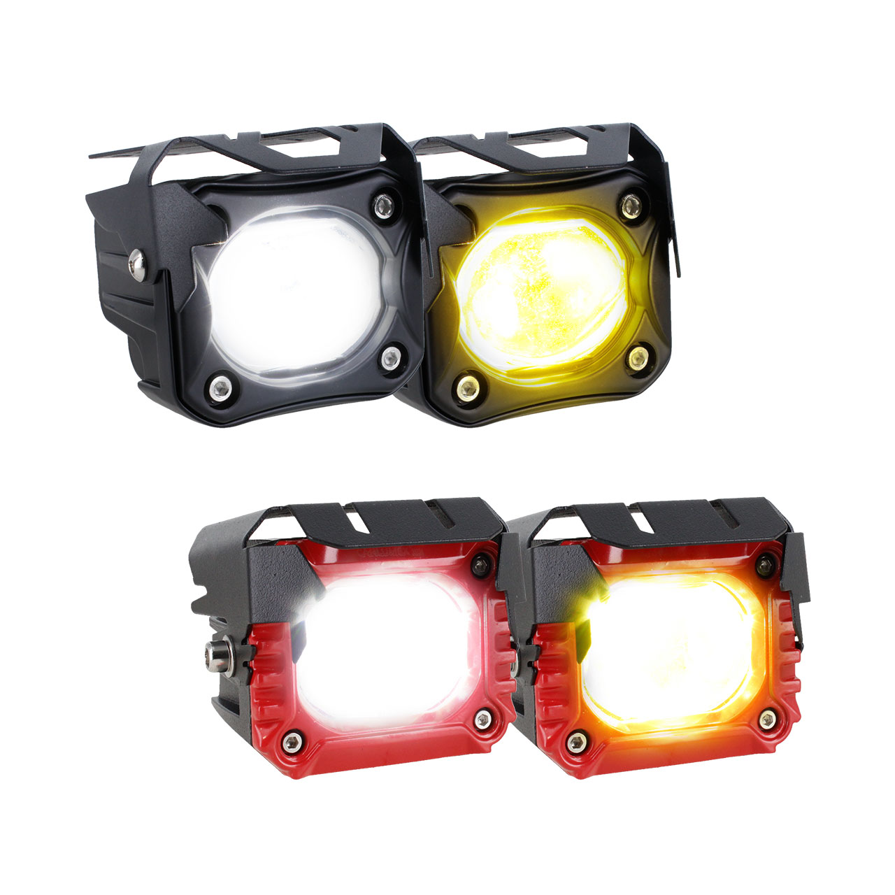 Par Faro Tipo Buho Bicolor 1 Led Lupa Exploradora Auto Moto