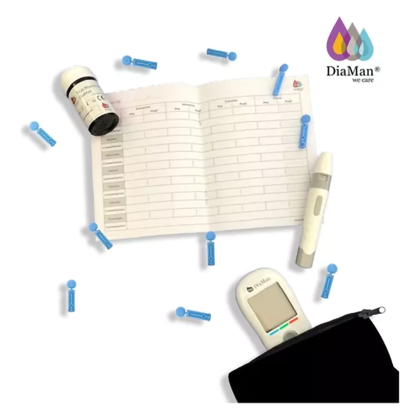 Kit DiaMan Smart Glucómetro + 50 Tiras reactivas + 10 Lancetas