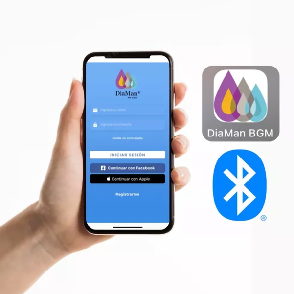 Kit DiaMan Smart Glucómetro + 50 Tiras reactivas + 10 Lancetas