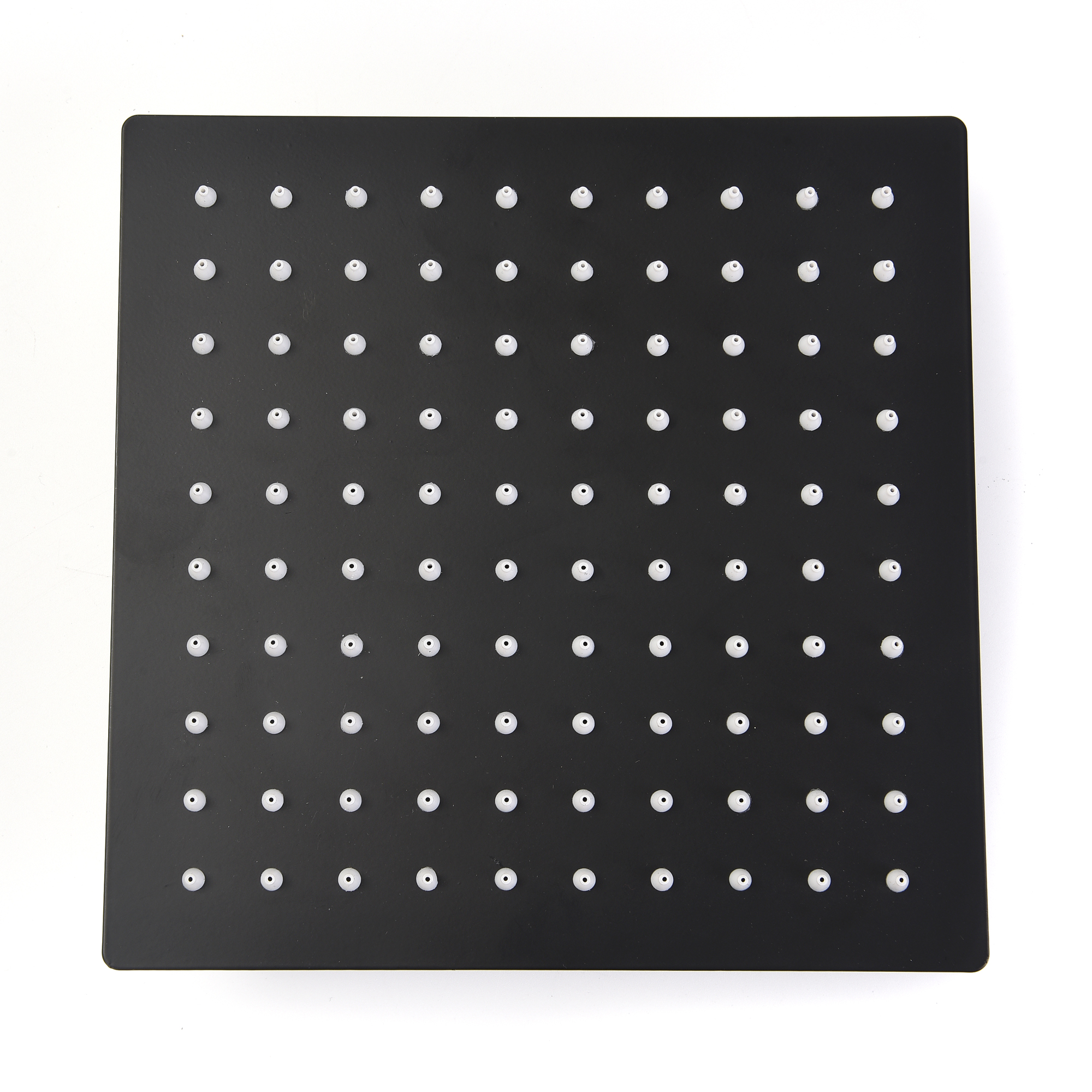 Kit Regadera Negra Cuadrada Tipo Lluvia Monomando Y Teléfono