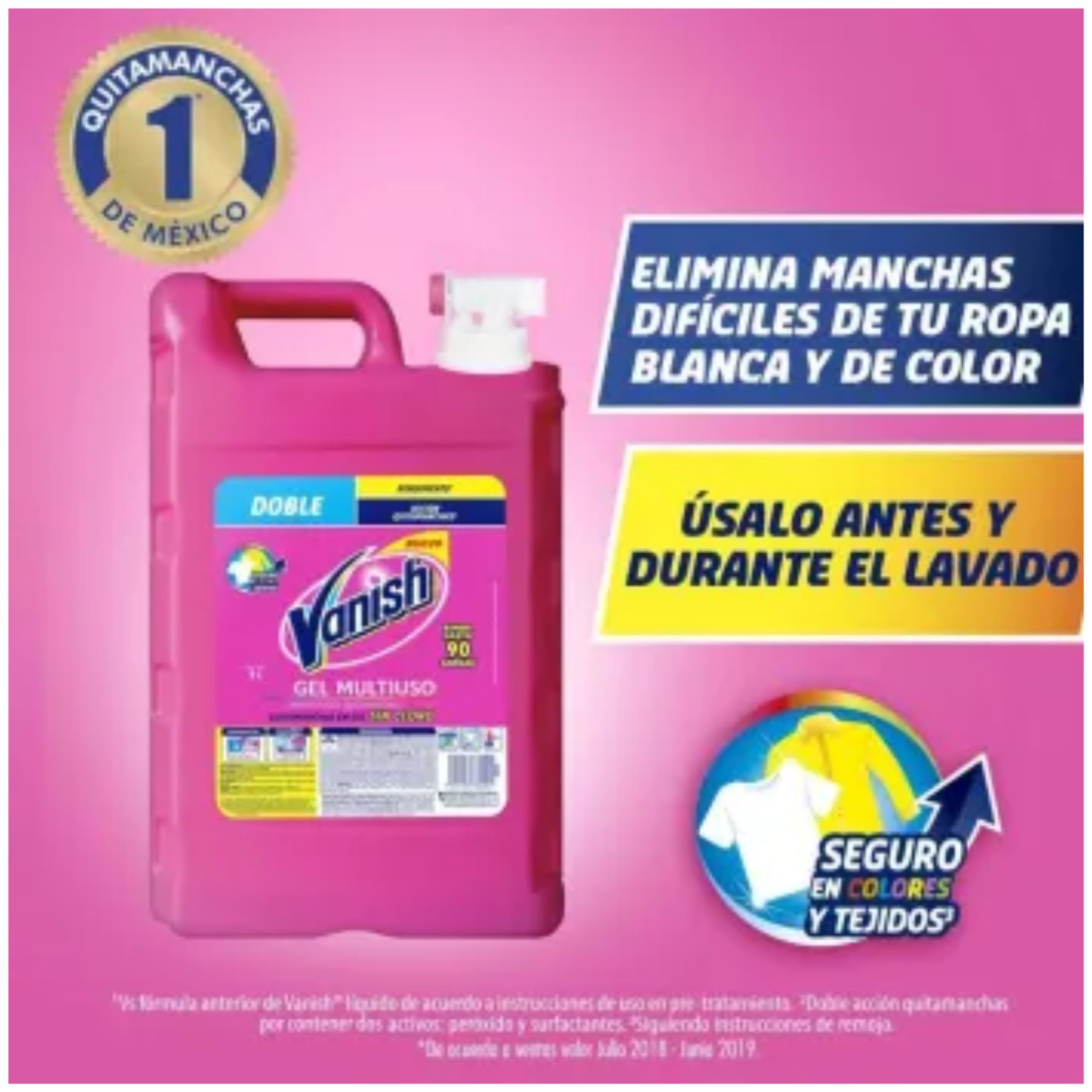Quitamanchas en Gel para Ropa de Color 9 L Vanish SMS - ROSA