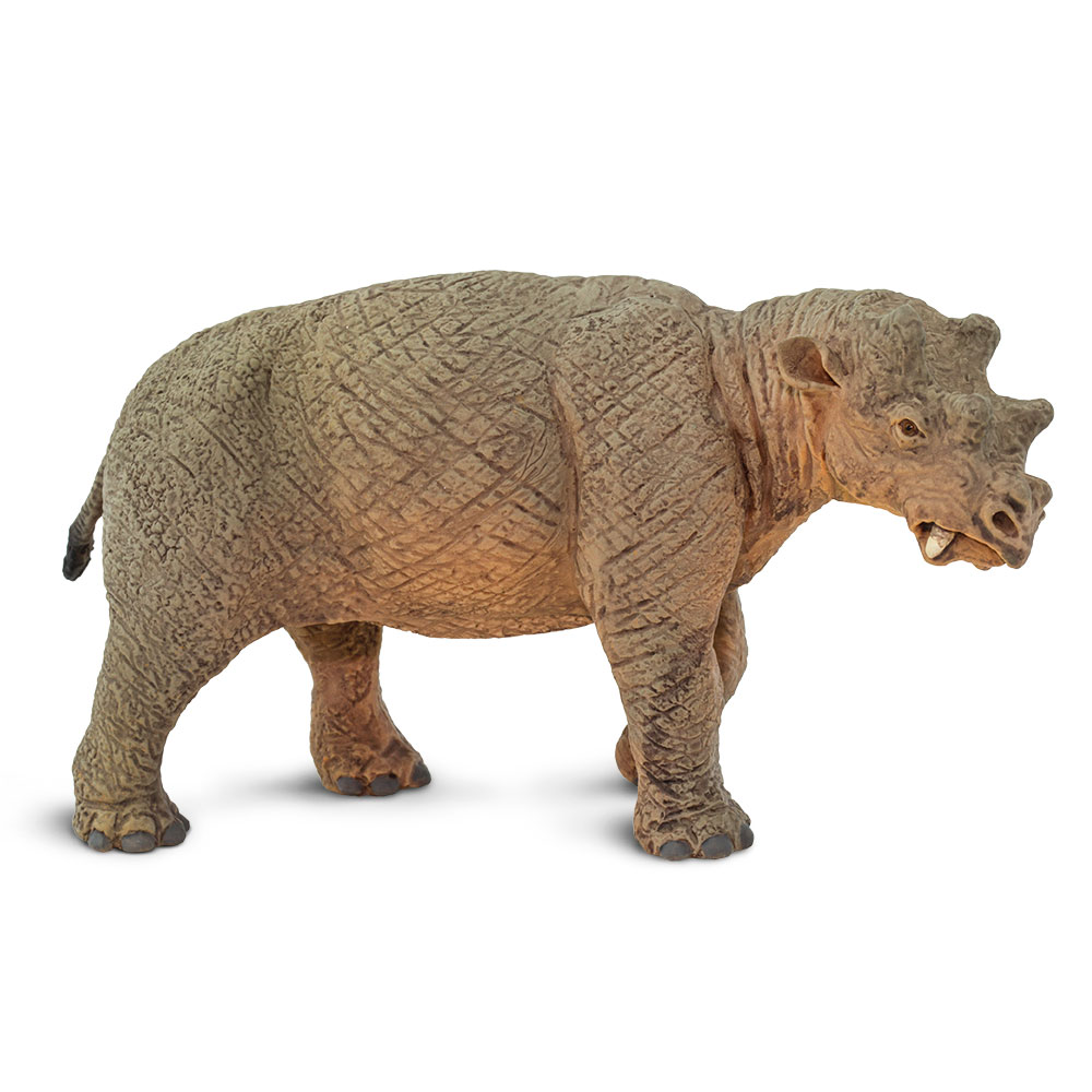 Figura De Plastico Uintatherium Safari Ltd Escala De Dinosaurio Para Niños.