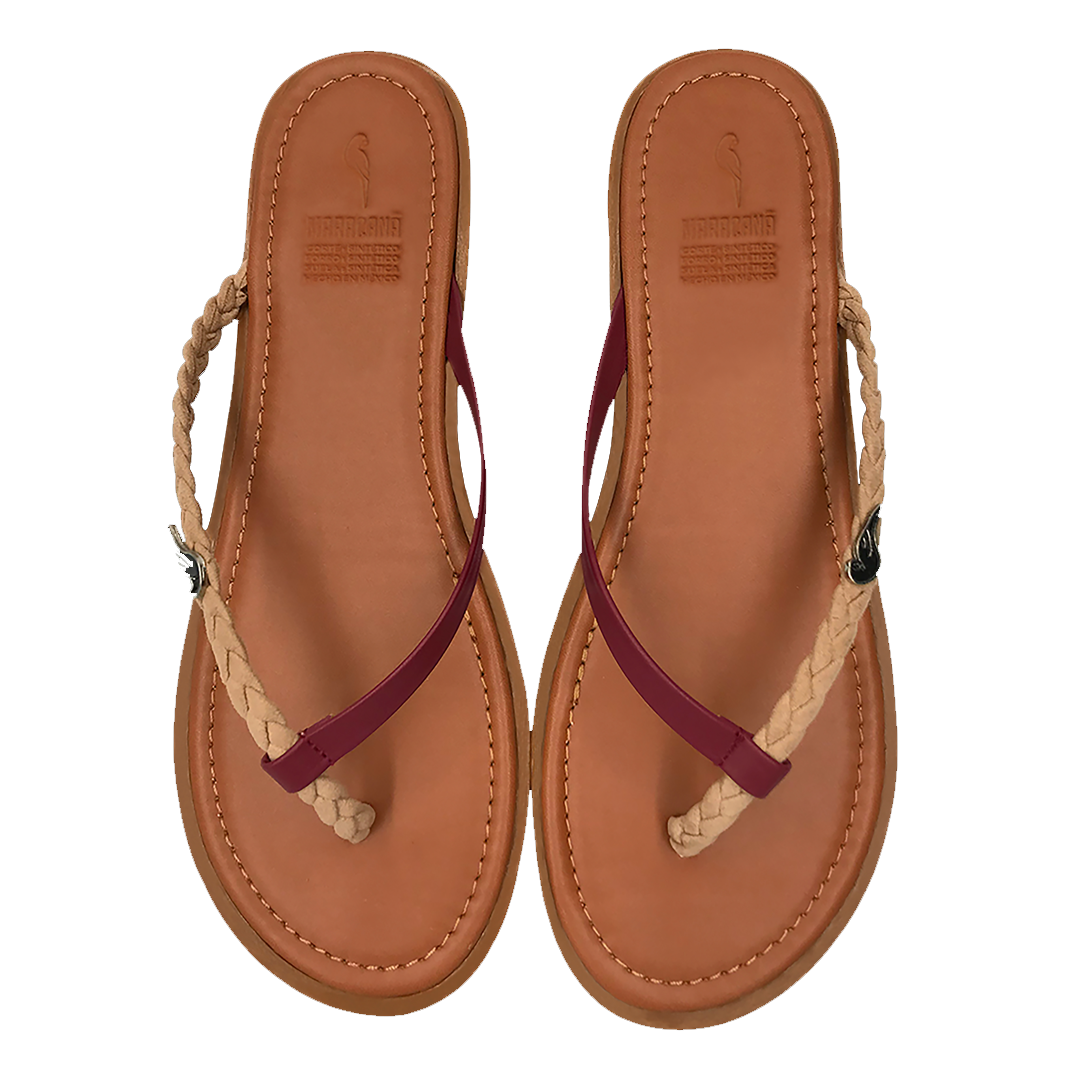Sandalia Maracana Megara Trenza color vino