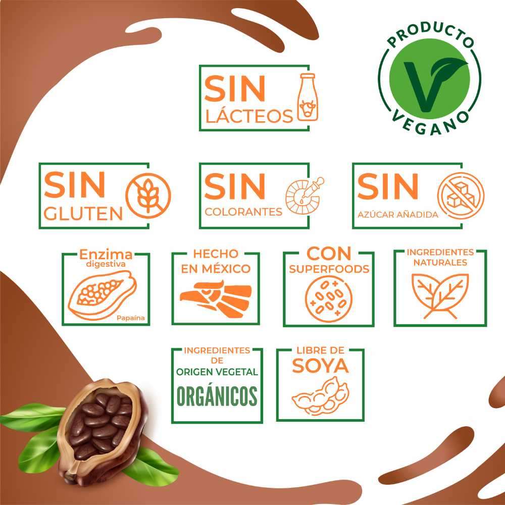 Nutrasien100 Proteína Vegana sabor Chocolate. Ideal para Keto, Pre workout, Vegano, Paleo. Sin azúcar. Fácil digestión. Ideal hombres y mujeres. 500g – 17 porciones.
