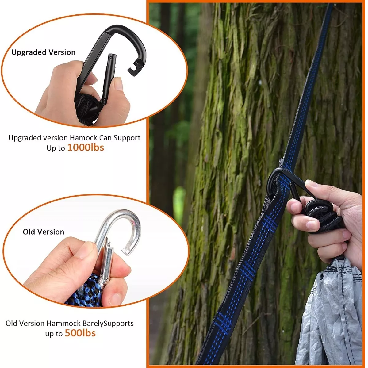 Hamaca Colgante Portatil Nailon Para 2 Personas