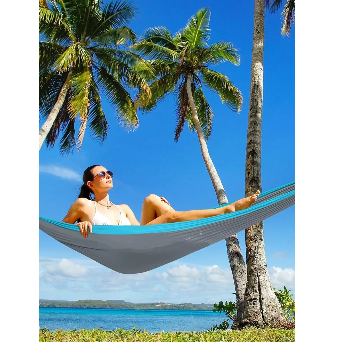 Hamaca Colgante Portatil Nailon Para 2 Personas