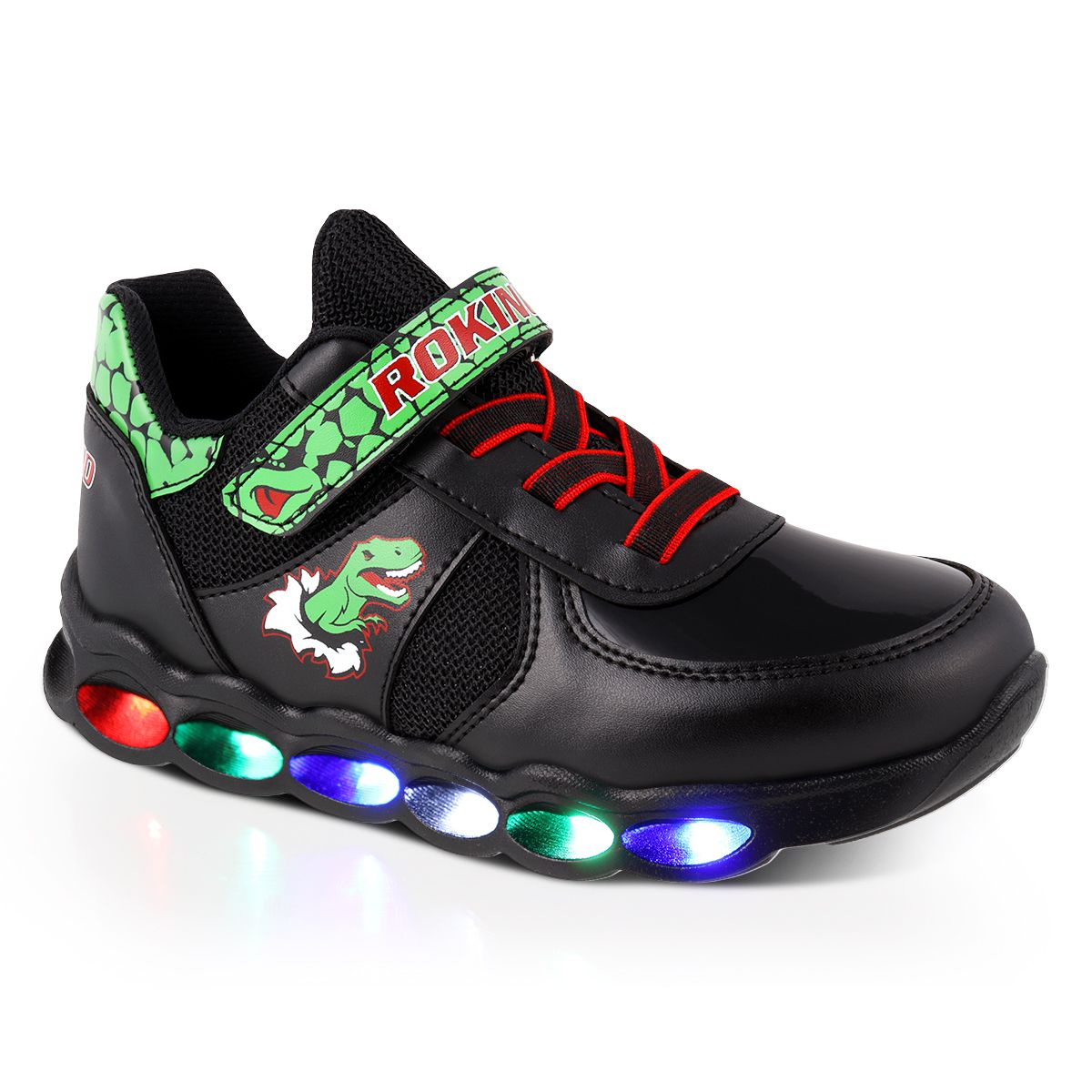 Tenis Rex Con Luces Para Niño Marca Rokino Modelo 3371 6317