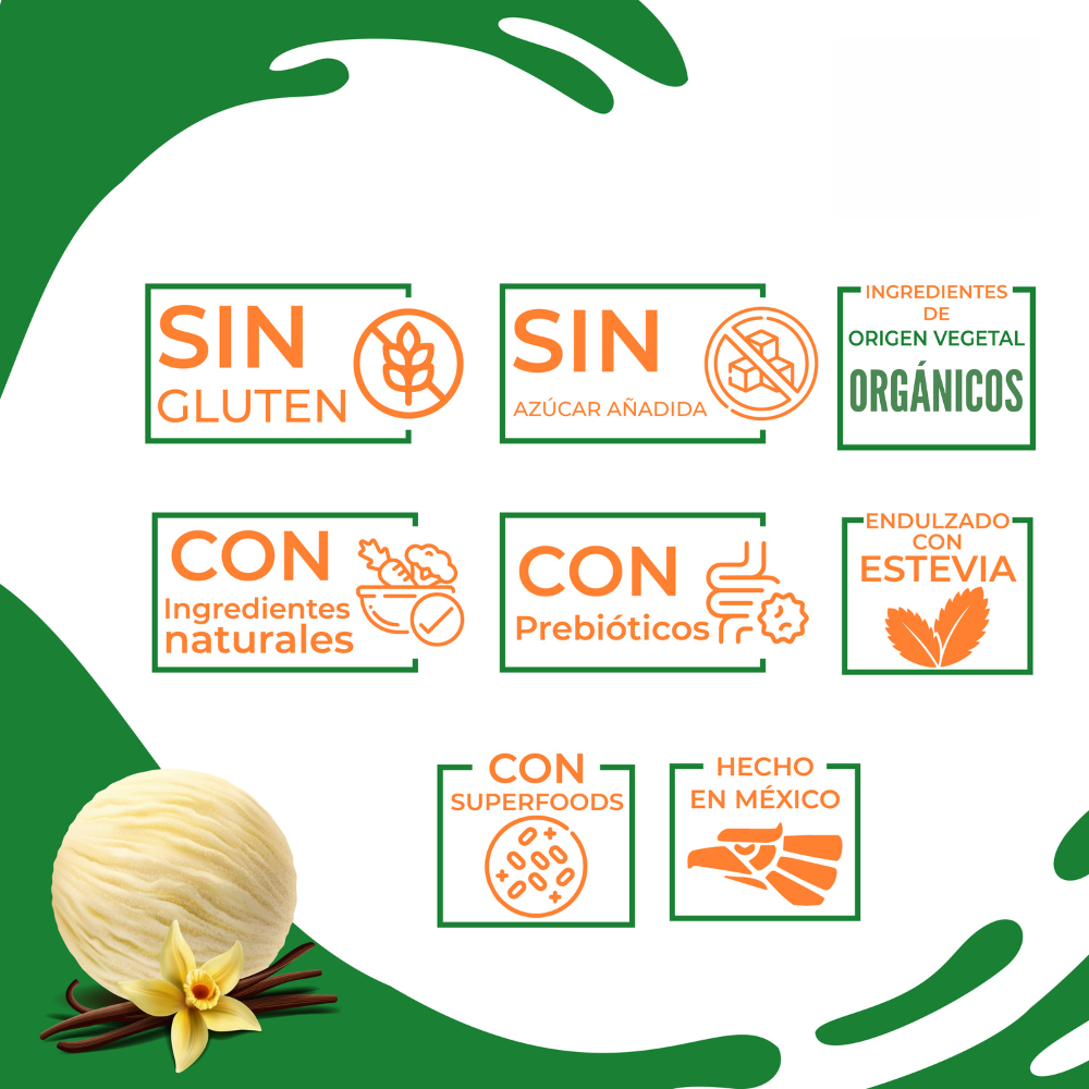 Nutrasien100 Malteada en Polvo Vainilla 500g 14gr Proteína Sin azúcar