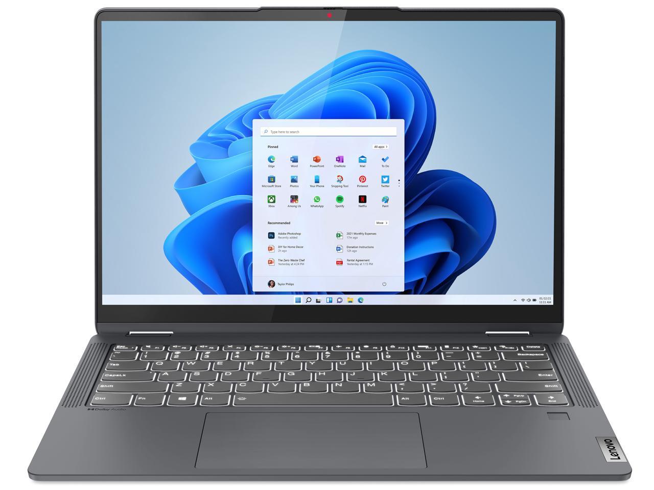 Laptop Lenovo IdeaPad Flex 5, Pantalla táctil convertible 2 en 1 de 14in, Intel Core i5 12th Gen i5-1235U, 8 GB de RAM, SSD de 512 GB, Gris tormenta
