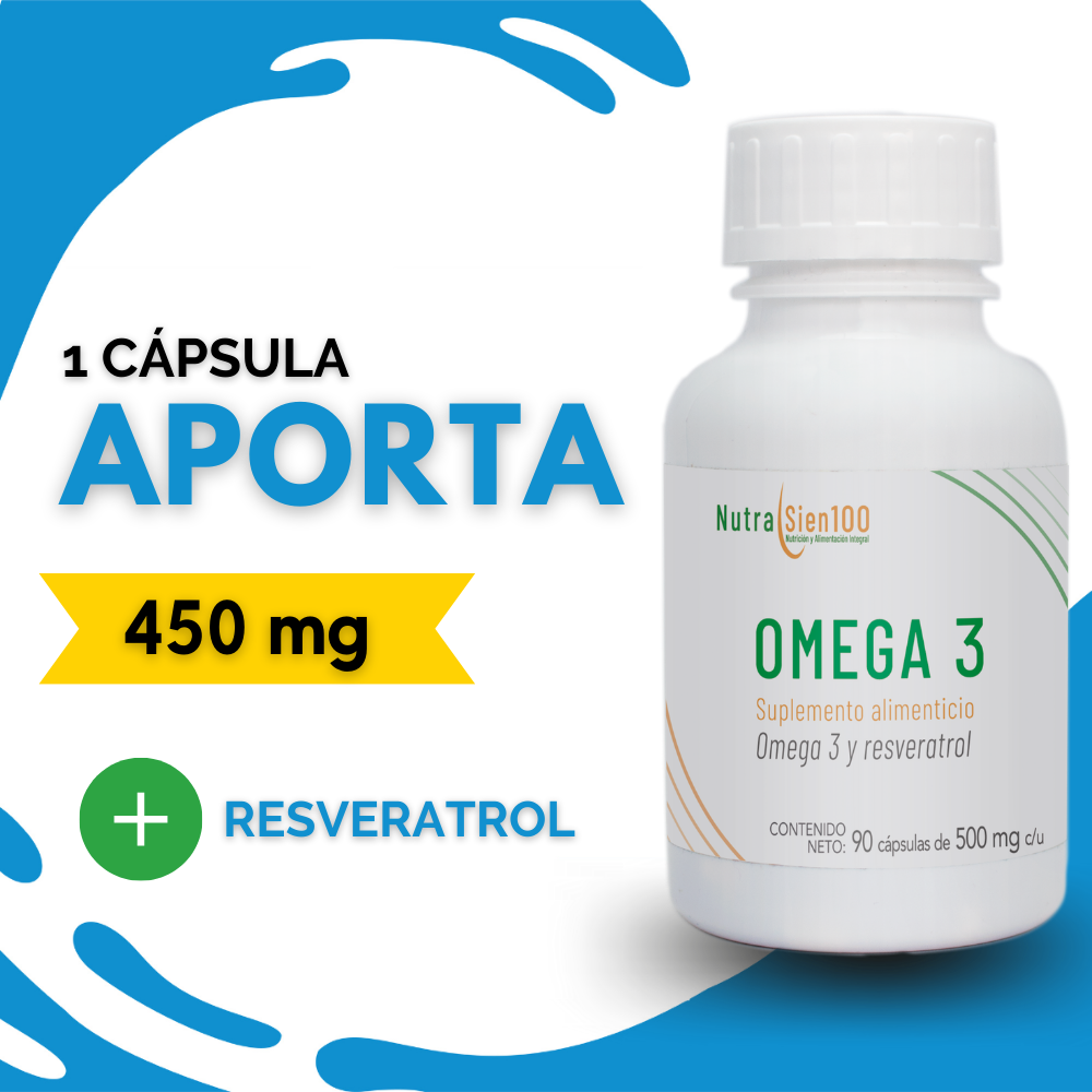 Nutrasien100 OMEGA 3 Puro de Salmón con Resveratrol 900 mg Omega 3 Alta concentración 90 cápsulas. No se repite