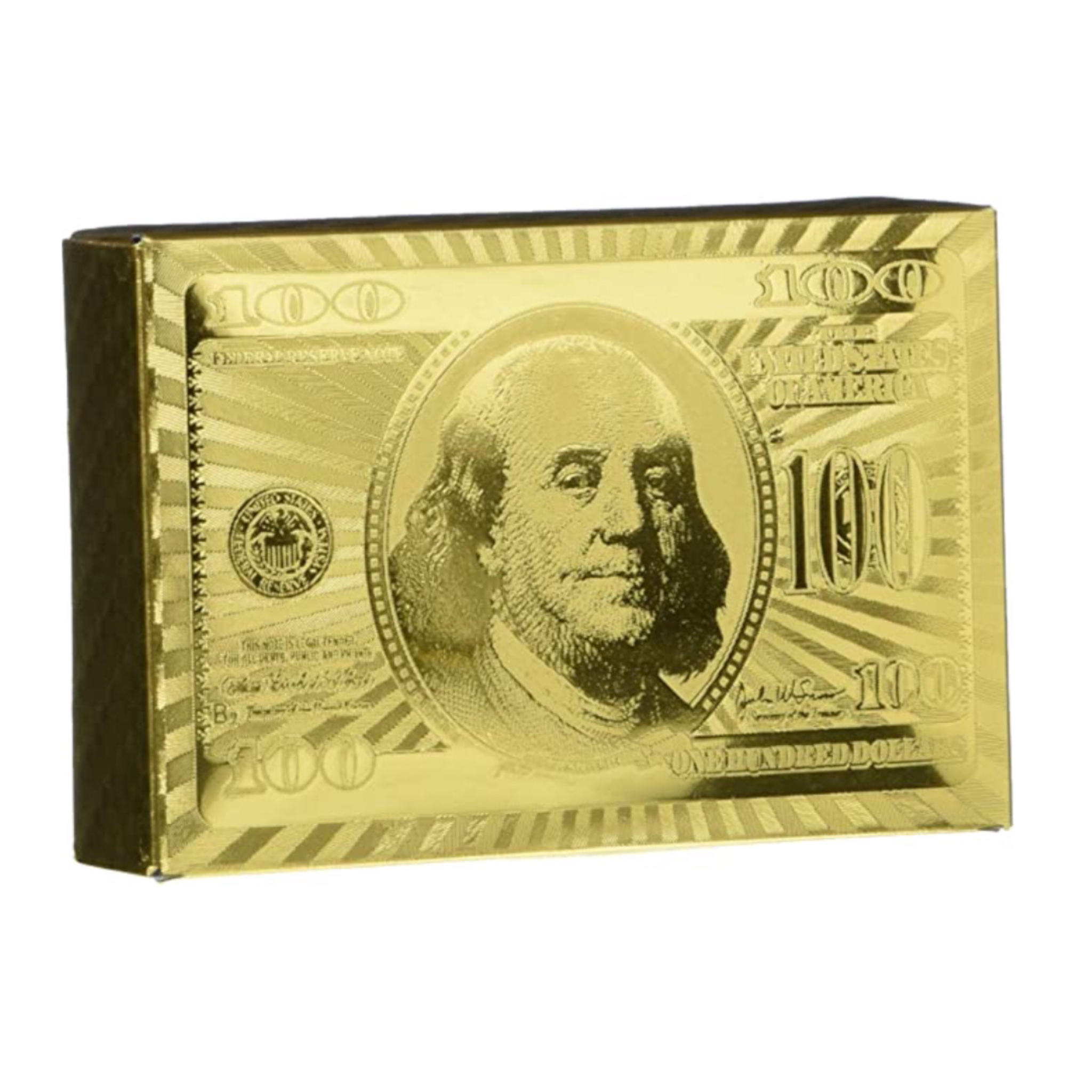 Baraja Dorada Poker Gold 100 Dolares Cartas