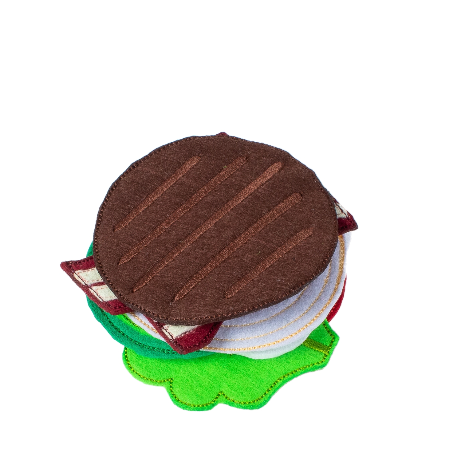 Juguete Didáctico Hamburguesa Con Ingredientes De Fieltro.