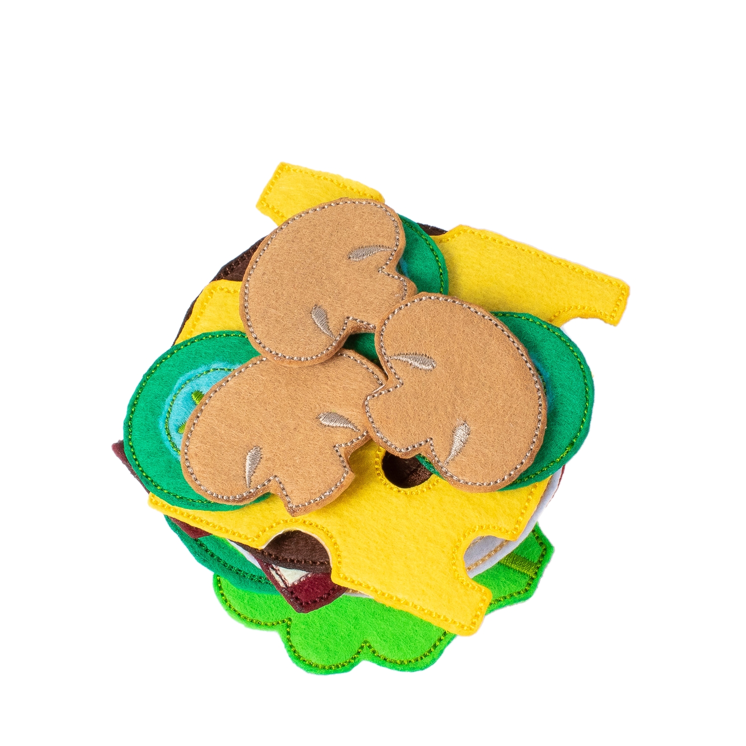 Juguete Didáctico Hamburguesa Con Ingredientes De Fieltro.