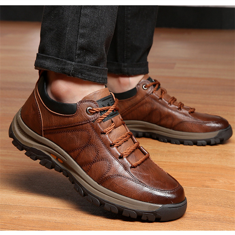 Tenis Senderismo Hombre Suela Antideslizante Piel Sintética