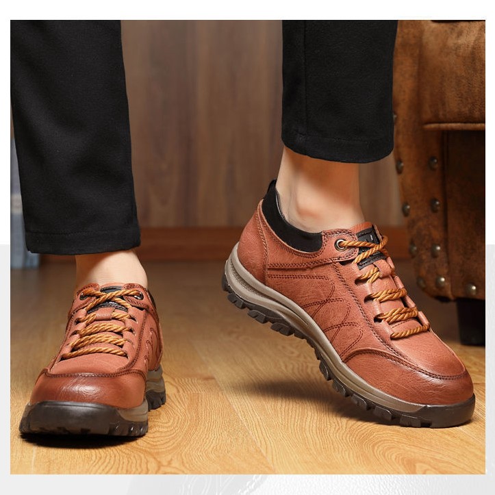 Tenis Senderismo Hombre Suela Antideslizante Piel Sintética