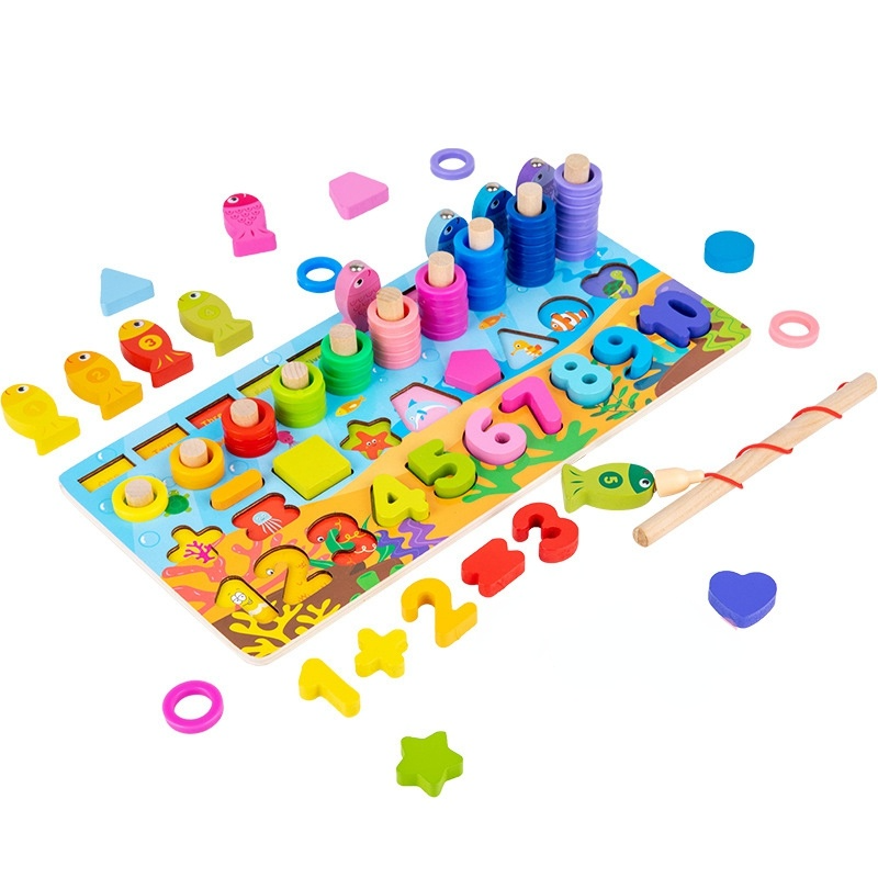Juguete Educativo Montessori De Madera Juego Pesca Magnético