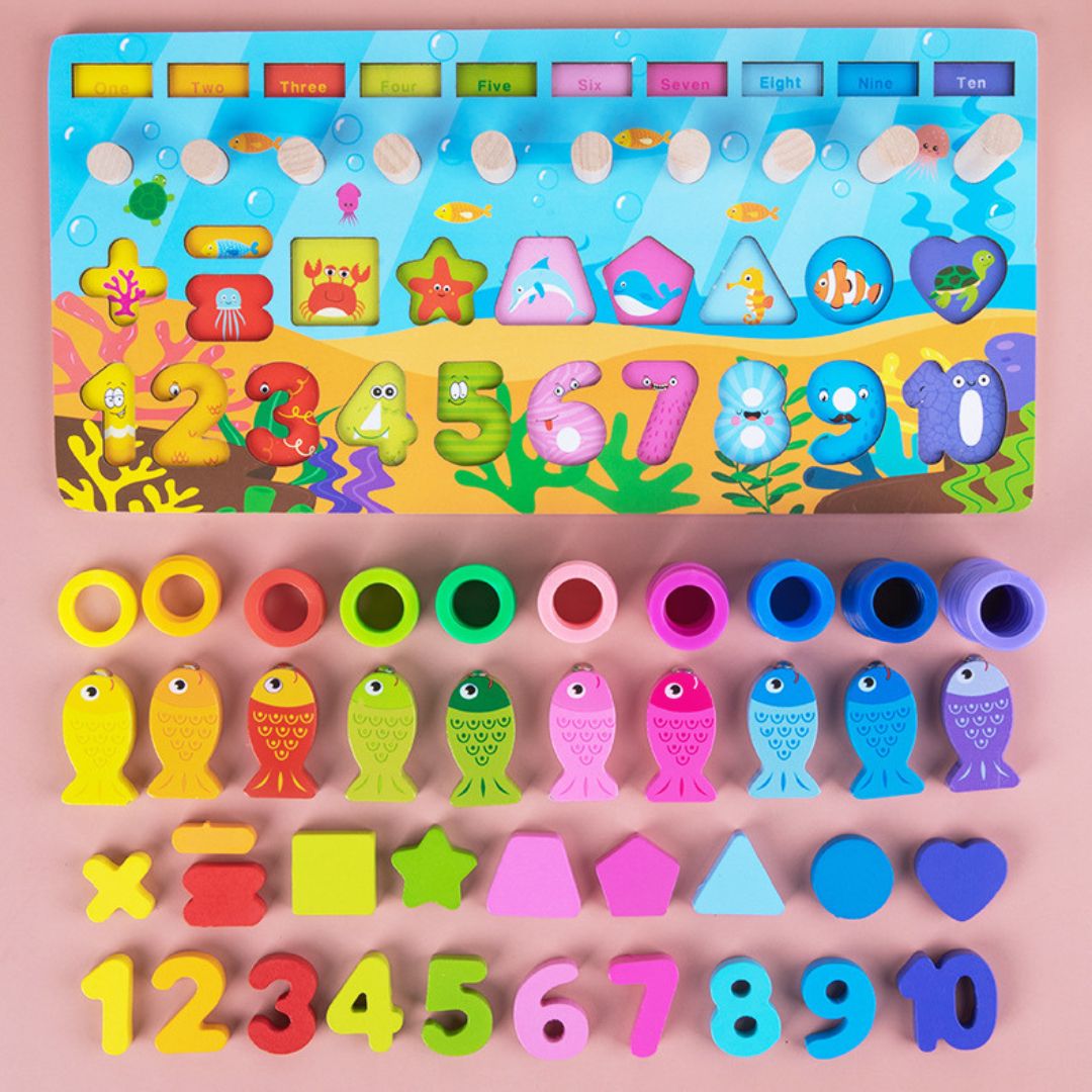 Juguete Educativo Montessori De Madera Juego Pesca Magnético