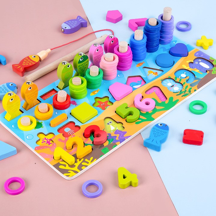 Juguete Educativo Montessori De Madera Juego Pesca Magnético