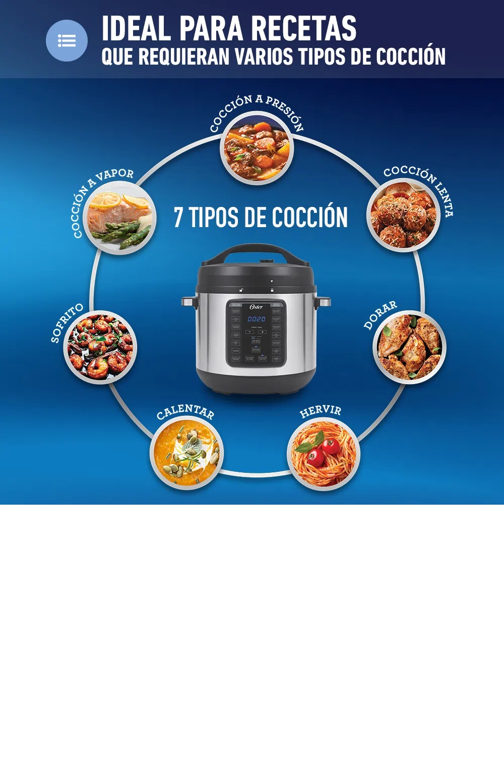 Multi-olla Rápida Xl Oster Ckstpcec8801 7.5l 14 Funciones