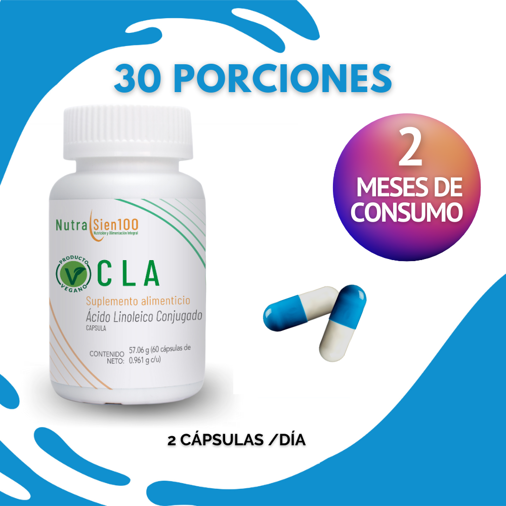 Cla Cápsulas. 600mg De Ácido Linoleico Conjugado. Suplemento Vegano. 60 Caps