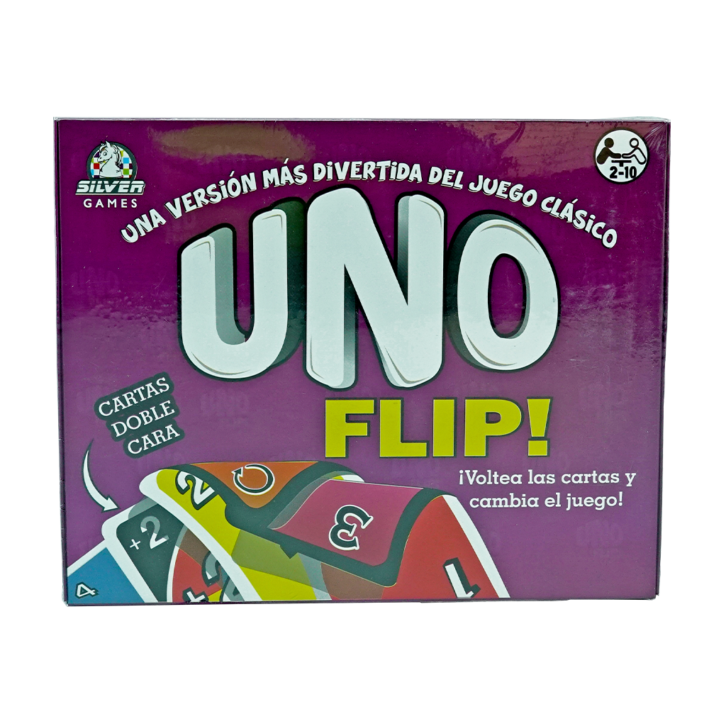 Juego de Mesa Silver Games 22322 Uno Flip Morado