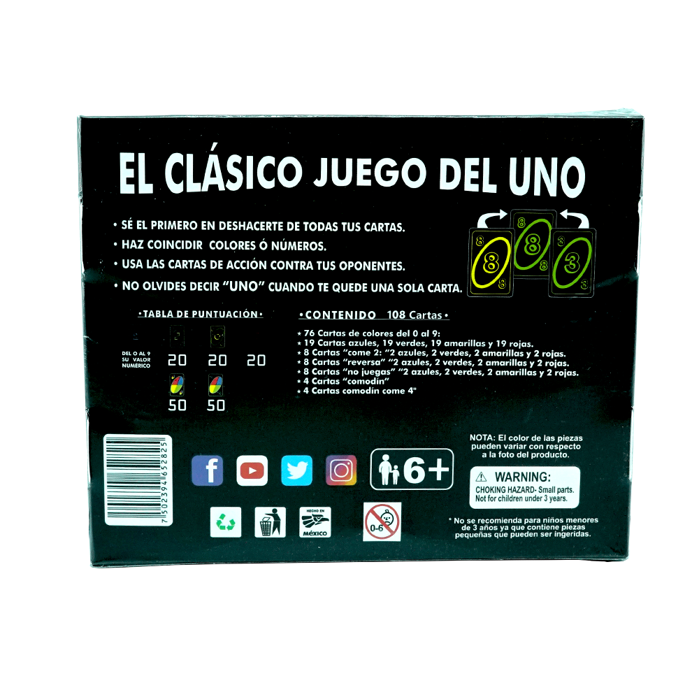 Juego de Mesa Silver Games 52825 Uno Black