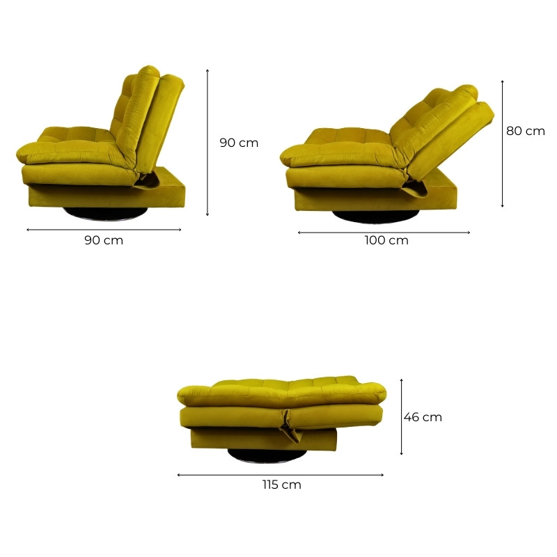 Sillón Moderno Individual Amarillo